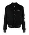Amiri Twill Wool Bones Bomber Jacket With Patches In Black