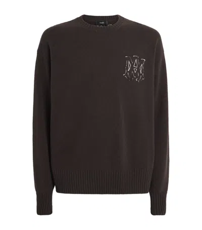 Amiri Wool Logo Sweater In Brown