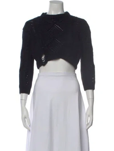 Pre-owned Amiri Wool Mock Neck Sweater In Black
