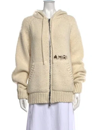 Pre-owned Amiri Wool Open Front Sweater In Neutrals