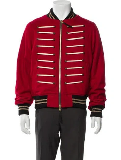 Pre-owned Amiri Wool Striped Bomber Jacket In Red