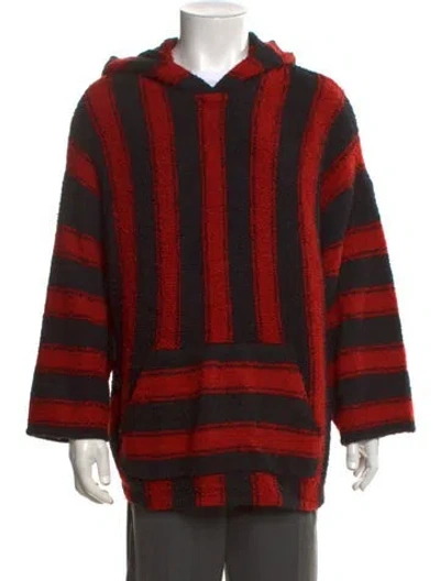 Pre-owned Amiri Wool Striped Hoodie In Red