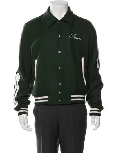 Pre-owned Amiri Wool Varsity Jacket In Green