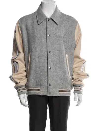 Pre-owned Amiri Wool Varsity Jacket In Grey
