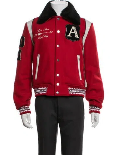 Pre-owned Amiri Wool Varsity Jacket In Red