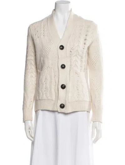 Pre-owned Amiri Wool V-neck Sweater In White