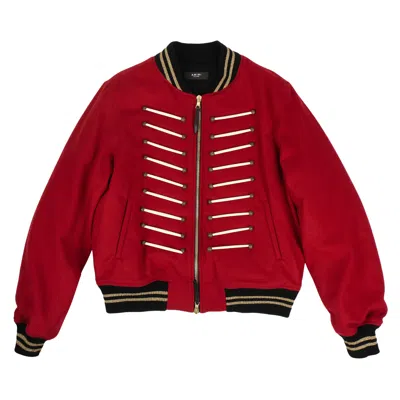 Pre-owned Amiri Wool-blend "forever" Stitched Bomber Jacket 'red' | Men's Size L