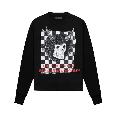 Pre-owned Amiri X Wes Lang Checker Skull Crew 'black'
