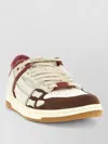Amiri Brown Xl Skel Top Low Cow Leather Sneakers In Red