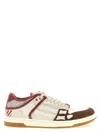 Amiri Brown Xl Skel Top Low Cow Leather Sneakers In Black