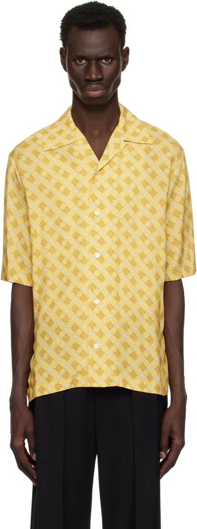 Amiri Yellow 'ma' Quad Camp Shirt In Champagne