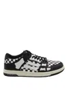 Amiri Checkered Skel Top Low Sneakers In Black