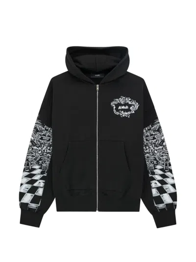 Amiri Zip-fastening Hooded Sweatshirt In Black