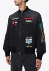 Amiri Bomber Jacket With Embroidered Design And Graphic Print In Black