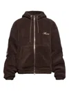Amiri Zip-up Bone-detail Hoodie In Brown
