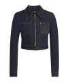 Amiri Embroidered Zip-front Denim Jacket In Blue