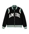 Amiri Kids Logo Wool-blend Bomber Jacket In Black