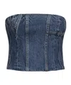 Amiri Denim Bustier Top In Blue