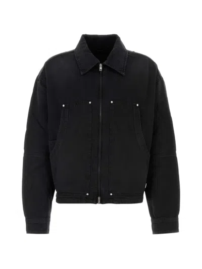 Amiri Zip-up Denim Work Jacket In Black