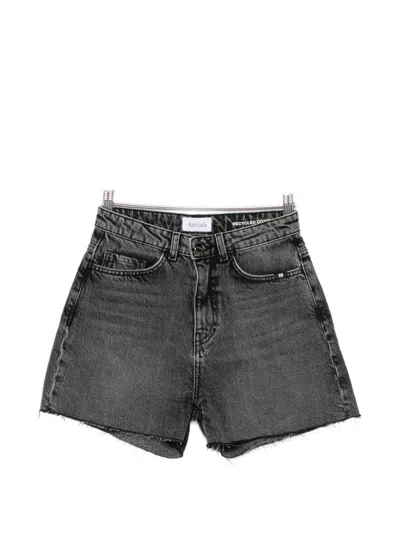 Amish Acid-wash Frayed Shorts In Gray