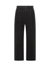 Amish Pant Pleated Cotton Pants In Black