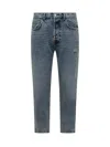 Amish Straight Denim Stonewashed Jeans In Blue