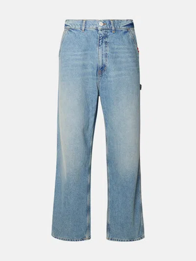 Amish 'at Work' Blue Cotton Jeans In Light Blue