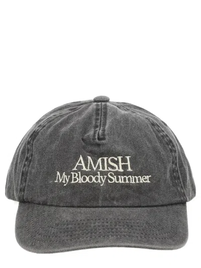 Amish Baseball Cap With Embroidery In Yellow