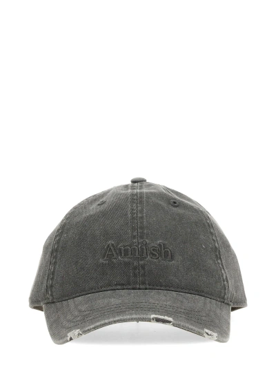 Amish Baseball Hat With Logo In Grey