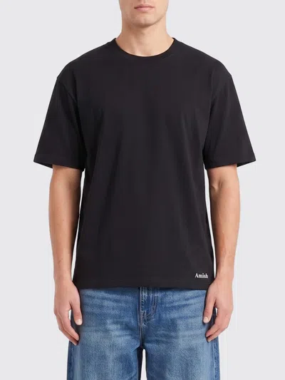 Amish Basic Cotton T-shirt In Black