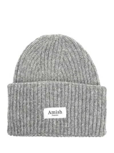 AMISH BEANIE UNISEX AMISH RECYCLED YARN HATS GREY
