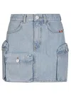 Amish Belt-loop Denim Shorts In Blue