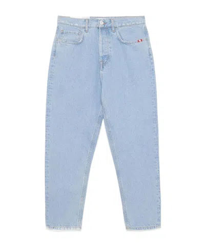 Amish Belt Ring Denim Trousers In Blue