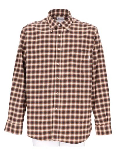 Amish Brown Plaid Button-up Casual Shirt In Multi