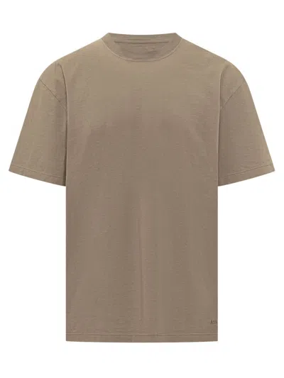 Amish Brown Solid Crew Neck T-shirt