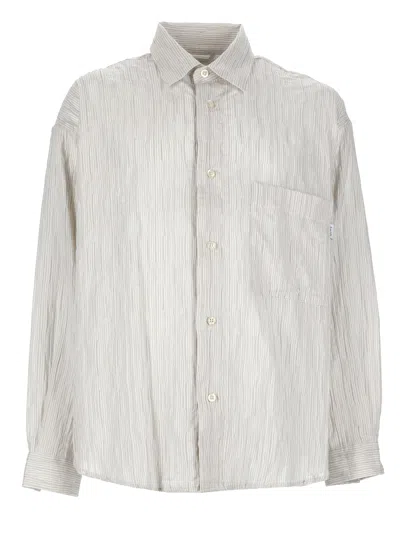 Amish Camicia In Cotone "crinckle" In Gray