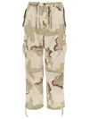 Amish Beige Camouflage Oversized Pockets Cargo Pants In Multi