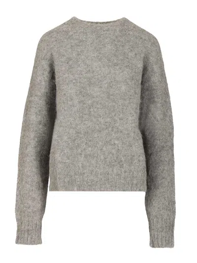 Amish Crew Neck Woman  Alpaca . Knitwear Grey In Gray