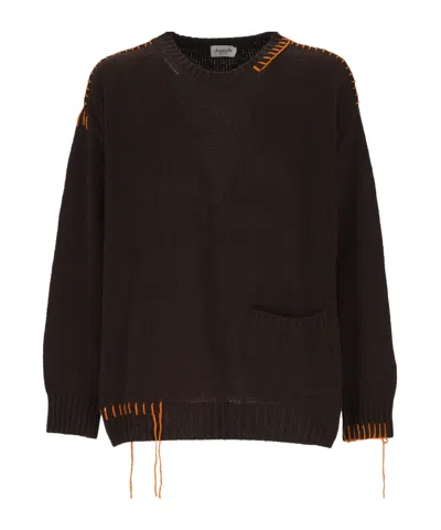 Amish Crew-neck Sweater In Brown