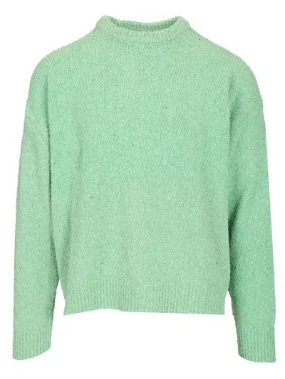 Amish Crewneck Sweater In Recycled Cotton Knitwear Green
