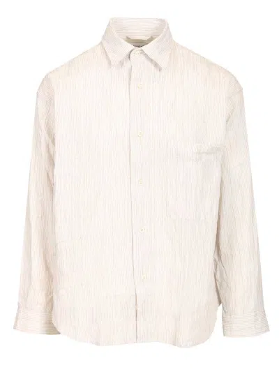 Amish Crinkle Cotton Shirt Shirts Beige In Pink