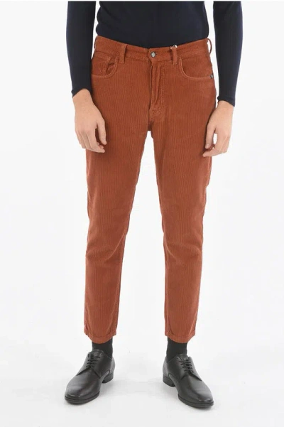 Amish Crop Corduroy Trousers With 5 Pockets In Brown