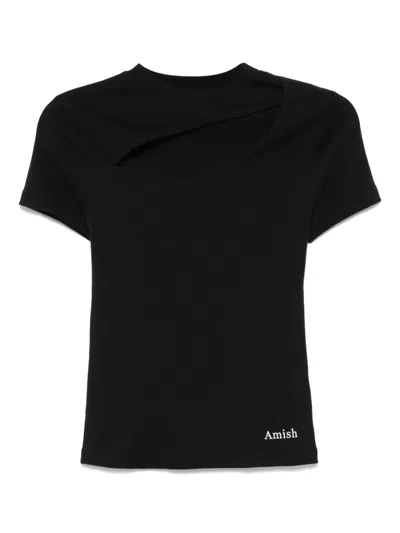 Amish Cut-out T-shirt In Black