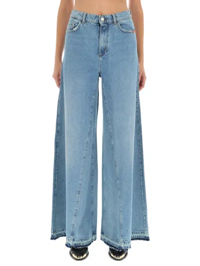 Amish Denim Loose High Rise Jeans In Blue