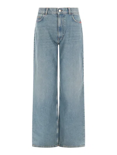 Amish Denim Relaxed High Rise Jeans In Blue