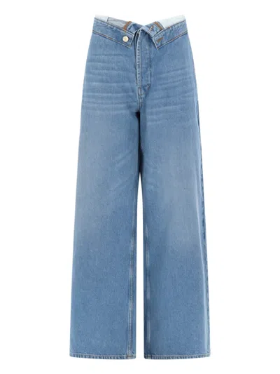 Amish Denim Relaxed High Rise Jeans In Blue