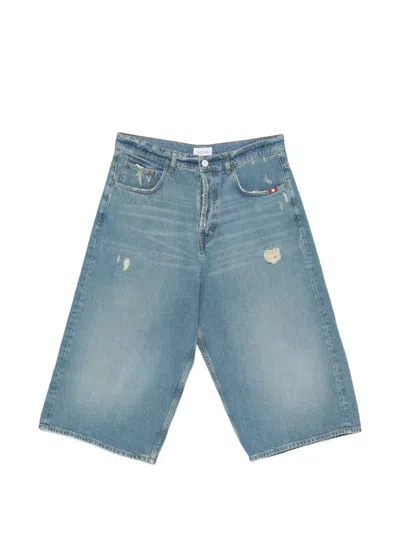 Amish Denver Distressed Denim Shorts In Blue