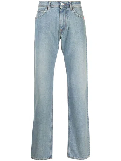 Amish Distressed-detail Straight-leg Jeans In Blue
