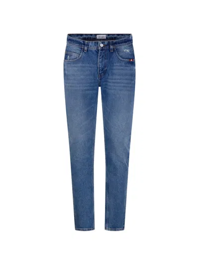 Amish Distressed-details Skinny Jeans In Blue