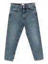 Amish Distressed Patch Jeans In Blue